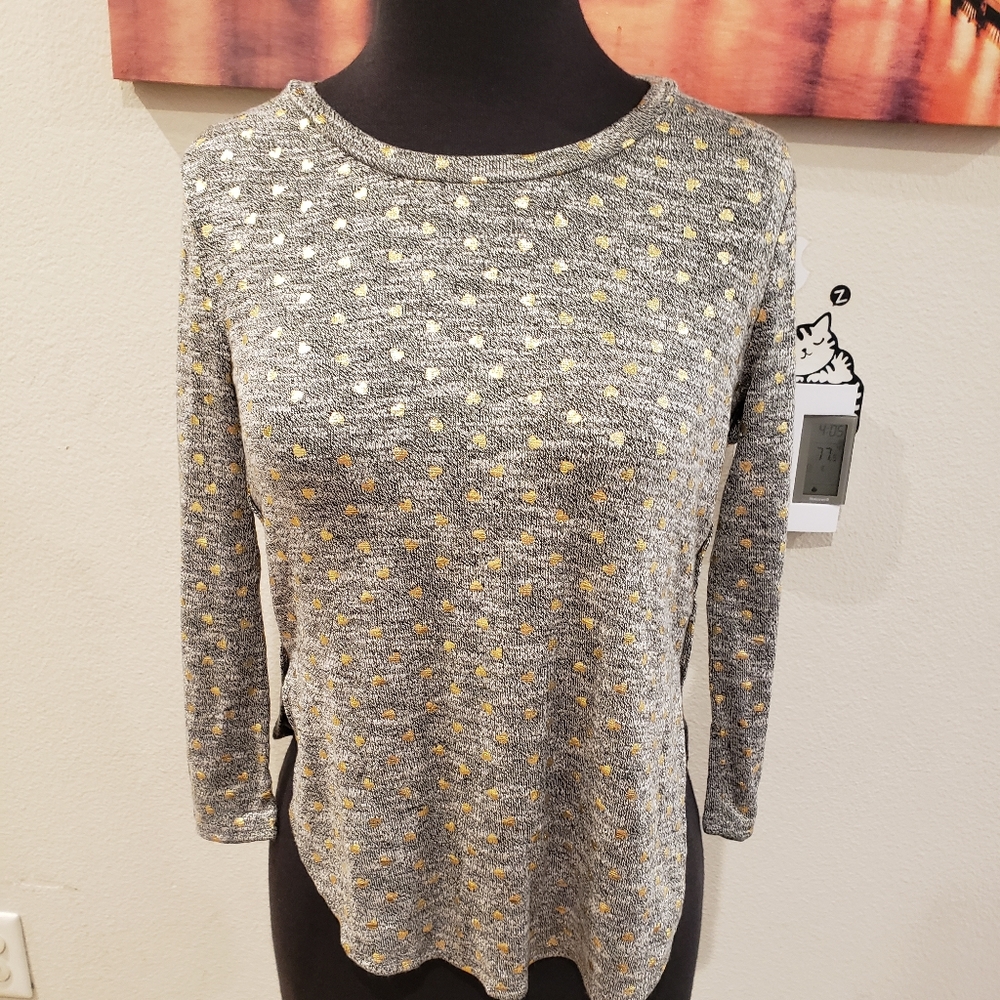 Tinsey 3/4 sleeve side slit tee Top size L